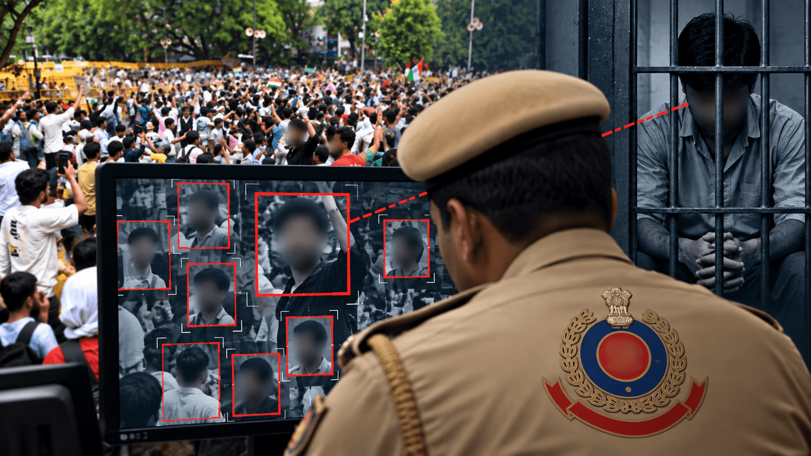 സമരത്തിൽ പങ്കെടുത്തതായി രേഖപ്പെടുത്തിയ 25 പേർ ആ സമയം തടവറയിൽ; ഡൽഹി പോലീസിന്റെ അത്യാധുനിക നിരീക്ഷണ സംവിധാനം പാളി
