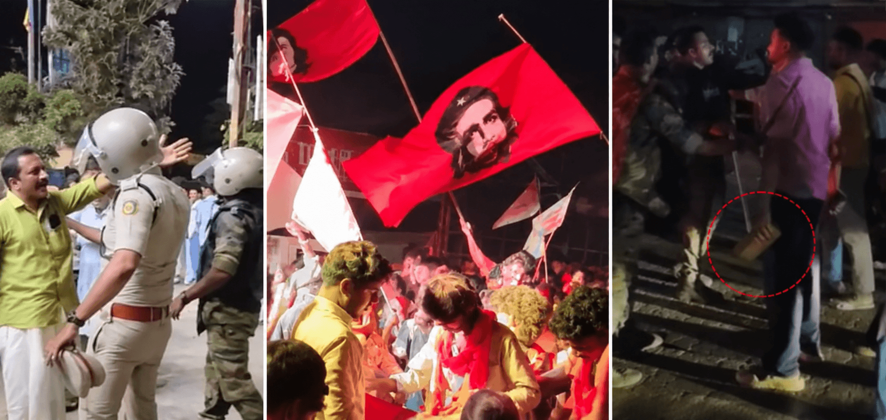 കായംകുളത്ത് എസ്.എഫ്.ഐയുടെ ആഹ്ലാദപ്രകടനത്തിന് നേരെ കല്ലേറ്; പോലീസ് വാഹനത്തിന്റെ ചില്ല് തകർത്തു, പന്തളത്തും സംഘർഷം