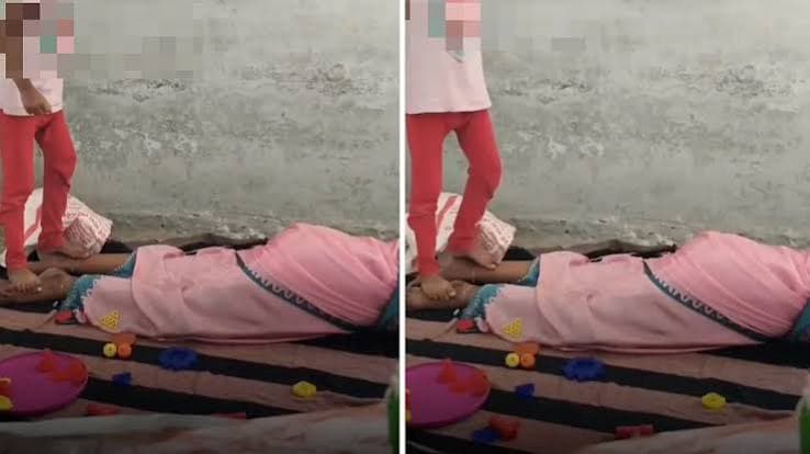 അങ്കണവാടി ജീവനക്കാരി തറയിൽ വിശ്രമിക്കുന്നു, കാലുകൾ ചവിട്ടി തിരുമ്മി പിഞ്ചുകുട്ടി; മധ്യപ്രദേശിൽ നിന്നുള്ള ദൃശ്യങ്ങൾ സമൂഹമാധ്യമങ്ങളിൽ വിവാദമാകുന്നു
